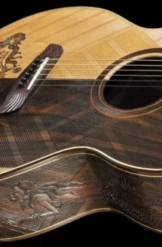 Blueberry Handmade Grand Concert Acoustic Guitar Mermaid Motif Pre-Order 90 Days