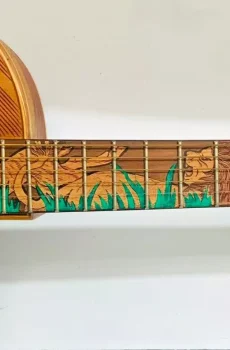 Blueberry Handmade Parlor Size Acoustic Guitar Lion Motif Pre-Order 90 Days