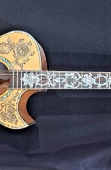 Blueberry Handmade Grand Concert Acoustic Guitar Floral Motif Pre-Order 90 Days