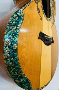 Blueberry Handmade Grand Concert Acoustic Guitar Floral Motif Pre-Order 90 Days