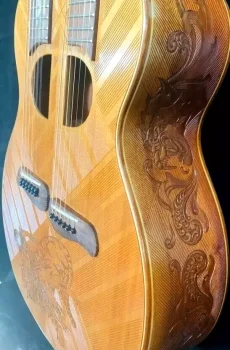 Blueberry Handmade Double Neck Acoustic Guitar Medievel 12/6 Pre-Order 90 Days