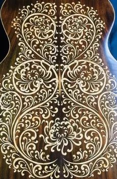 Blueberry Handmade Grand Concert Acoustic Guitar Floral Motif Pre-Order 90 Days