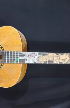 Blueberry Handmade Grand Concert Acoustic Guitar Wings Motif Pre-Order 90 Days