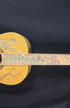 Blueberry Handmade Parlor Size Guitar Bird Motif Pre-Order 90 Days