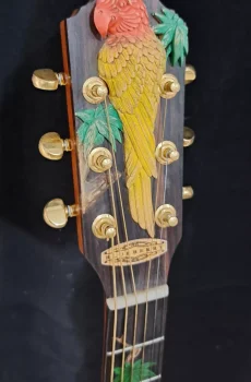 Blueberry Handmade Grand Concert Acoustic Guitar Parrot Motif Pre-Order 90 Days