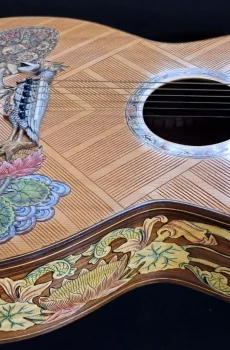 Blueberry Handmade Grand Concert Acoustic Guitar Hundu Motif Pre-Order 90 Days