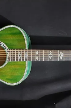 Blueberry Handmade Grand Concert Acoustic Guitar Caravan Motif Pre-Order 90 Days