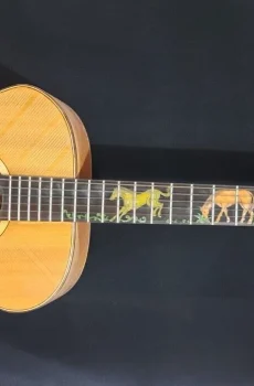 Blueberry Handmade Grand Concert Acoustic Guitar Colored Horses Pre-Order 90 Day