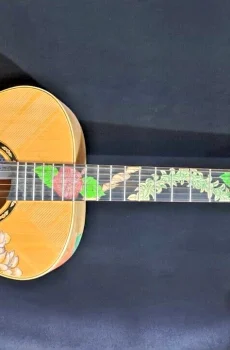 Blueberry Handmade Grand Concert Acoustic Guitar Flowers Pre-Order 90 Days