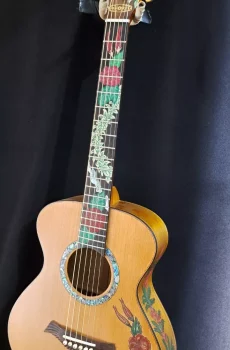 Blueberry Handmade Grand Concert Acoustic Guitar Floral Motif Pre-Order 90 Days
