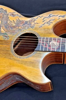 Blueberry Handmade Grand Concert Acoustic Guitar Dragon Pre-Order 90 Days