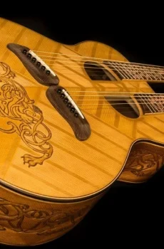 Blueberry Handmade Double Neck Acoustic Guitar Celtic FanFret Pre-Order 90 Day