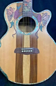 Blueberry Handmade Grand Concert Acoustic Guitar Butterfly Pre-Order 90 Days