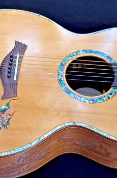 Blueberry Handmade Grand Concert Acoustic Guitar Dragon Motif Pre-Order 90 Day