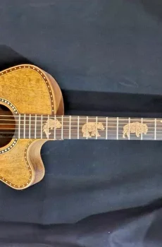 Blueberry Handmade Grand Concert Acoustic Guitar Native Motif - Preorder 90 Days