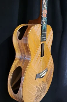 Blueberry Handmade Grand Concert Acoustic Guitar Floral Pre-Order 90 Days