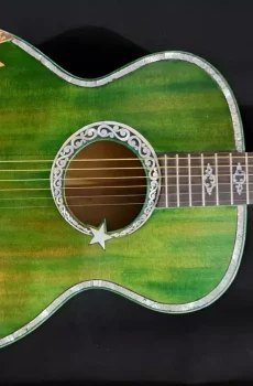 Blueberry Handmade Grand Concert Acoustic Guitar Caravan Motif Pre-Order 90 Days