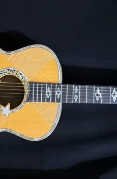 Blueberry Handmade Grand Concert Acoustic Guitar Caravan Motif Pre-Order 90 Days