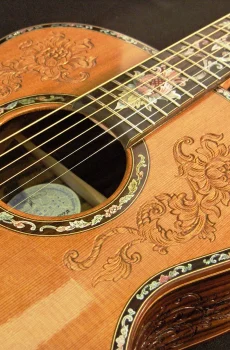 Blueberry Handmade Acoustic Dreadnought Guitar Floral Motif - Pre-Order 90 Days