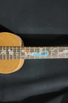 Blueberry Handmade Acoustic Travel Guitar Mermaid Motif Pre-Order 90 Days