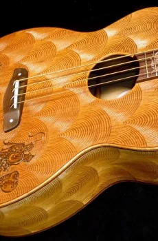 Blueberry Handmade Acoustic Bass Guitar Dragon Motif Pre-Order 90 Days