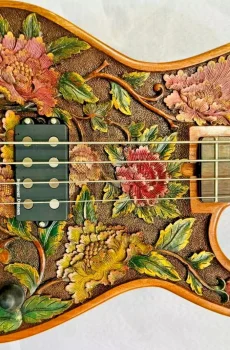 Blueberry Handmade Electric Bass Guitar Floral Seymour Duncans Pre-Order 90 Days