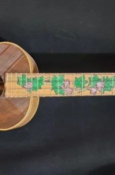 Blueberry Handmade Tenor Ukulele Floral Motif Pre-Order 90 Days