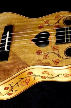 Blueberry Handmade Tenor Ukulele Love Motif Pre-Order 90 Days