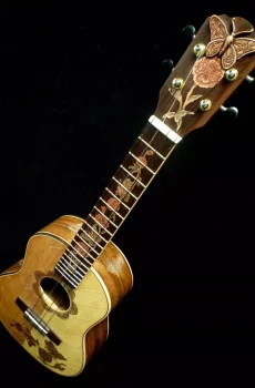 Blueberry Handmade Tenor Ukulele Butterfly Motif Pre-Order 90 Days