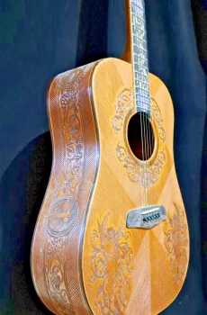 Blueberry Handmade Acoustic Dreadnought Guitar Faith Motif Pre-Order 90 Days