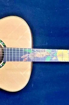 Blueberry Handmade Baritone Acoustic Guitar Birds Built to Order in 90 Days