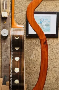 Blueberry Handmade Carved Wooden Guitar Stand Pre-Order 75 Days