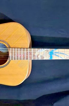 Blueberry Handmade Acoustic Dreadnought Guitar Dragon Motif Pre-Order 90 Days