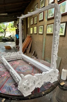 Blueberry Handmade Carved Wood Guitar Stand Floral Four Guitars Pre-Order 60 Day