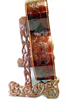 Blueberry Handmade Carved Wood Guitar Stand Celtic Horse Pre-Order 60 Days