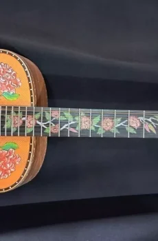 Blueberry Handmade Twelve String Acoustic Guitar Floral Motif Pre-Order 90 Days