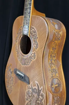 Blueberry Handmade Acoustic Dreadnought Guitar Faith Motif Pre-Order 90 Days