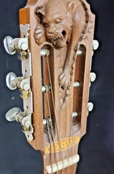 Blueberry Handmade Parlor Size Acoustic Guitar Tiger Motif Pre-Order 90 Days