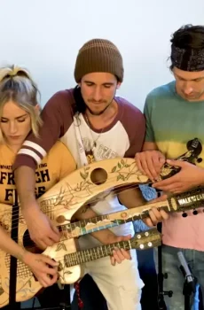 Blueberry Handmade Triple-Neck Guitharpulele Pre-Order 90 Days Five Instruments