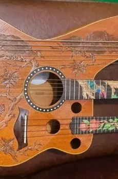 Blueberry Handmade Triple-Neck Guitharpulele Pre-Order 90 Days Five Instruments