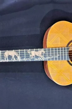 Blueberry Handmade Left Handed Concert Acoustic Guitar Horses Pre-Order 90 Days