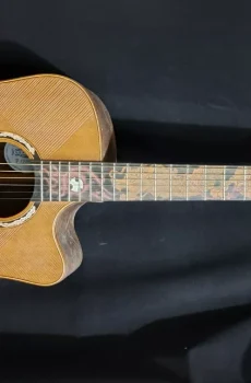 Blueberry Handmade Acoustic Guitar Dreadnought Dragon Motif Pre-Order 90 Days