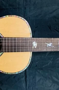 Blueberry Classical Nylon String Parlor Guitar Horse Motif Pre-Order 90 Days