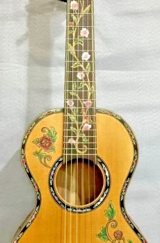 Blueberry Handmade Mini Classical Nylon Strings Guitar Floral Pre-Order 90 Days