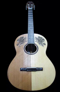 Blueberry Handmade Classical Nylon String Guitar Floral Motif Pre-Order 90 Days