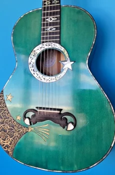 Blueberry Handmade Classical Nylon String Guitar Caravan Motif Pre-Order 90 Days