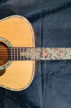 Blueberry Handmade Jumbo Size Acoustic Guitar Christian Motif Pre-Order 90 Days