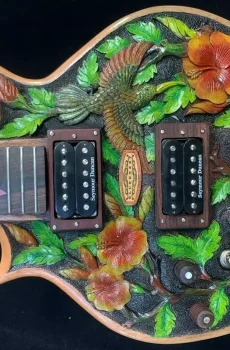 Blueberry Handmade Left Handed Electric Guitar Floral S Duncan Pre-Order 90 Day